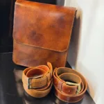 کمربند چرم طبیعی شتر مردانه - تصویر 2